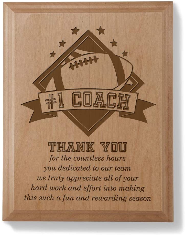 Football coach plaque gift idea for soccer coaches